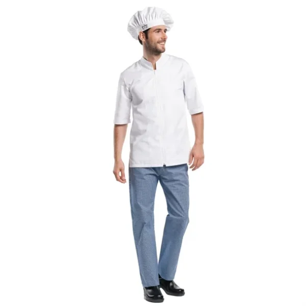 Veste de cuisine mixte Chaud Devant Monza manches courtes blanche