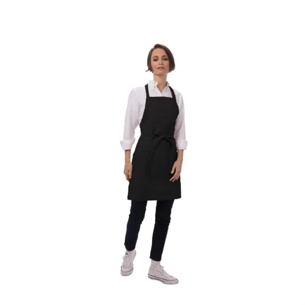 Tablier bavette avec deux poches plaquées Chef Works noir