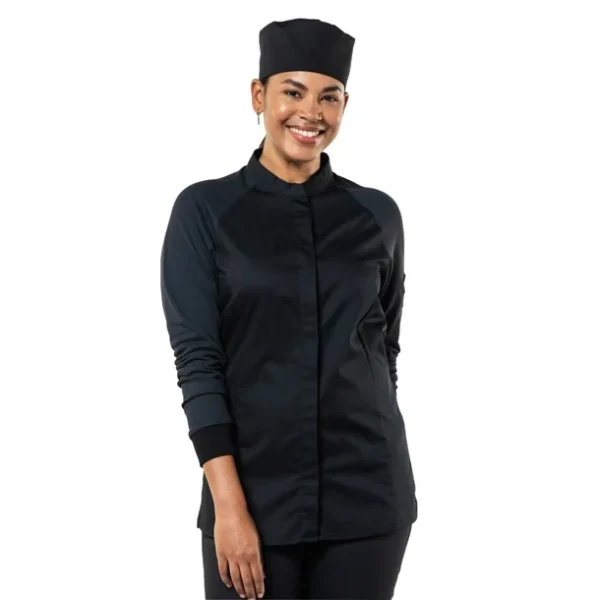 Veste de cuisine femme noire Chaud Devant Sorella UFX