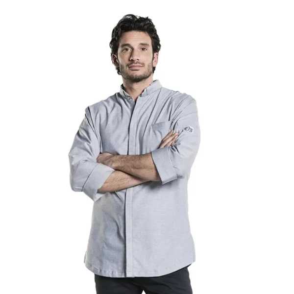 Veste de cuisine homme grise Chaud Devant Nordic