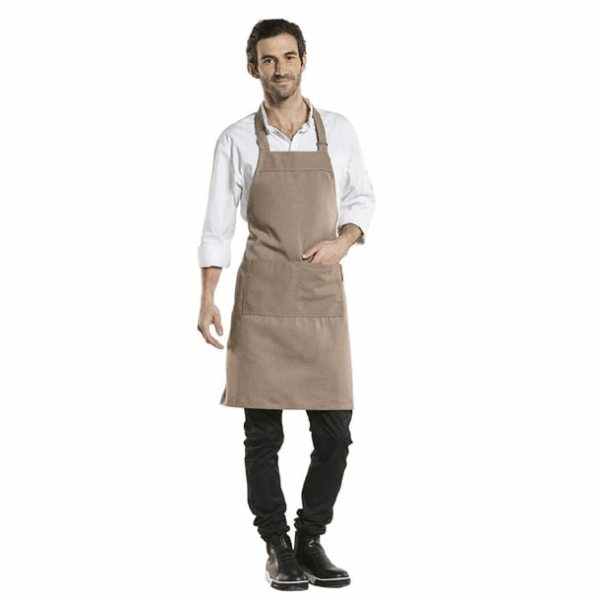 Tablier bavette mixte Chaud Devant Nordic Base argile 70x85 cm