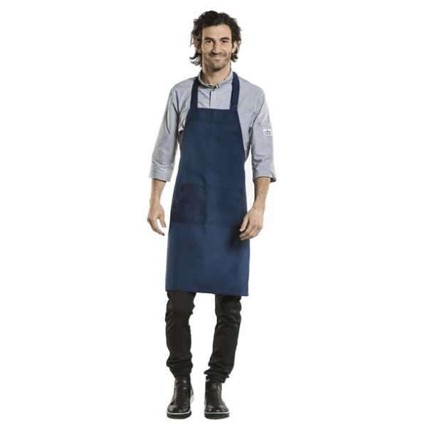 Unisex bib apron Chaud Devant Nordic Base blue 70x85 cm