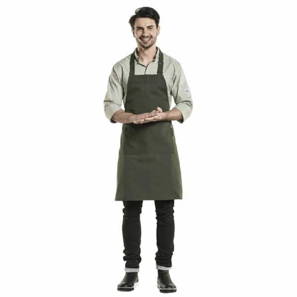 Tablier bavette mixte Chaud Devant Nordic Base vert 70x85 cm