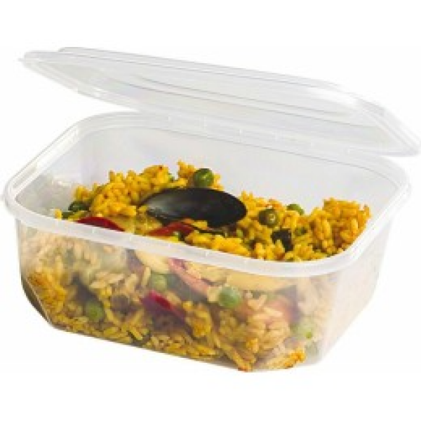 Barquette plastique transparente avec couvercle 1000 ml - par 300