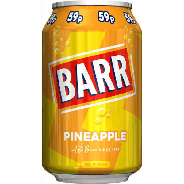 Barrs Pineapple 330ml 59p (24 Pack)