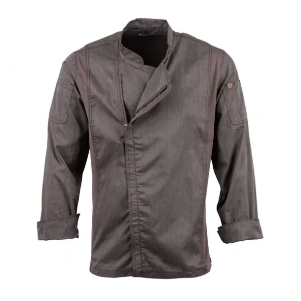 Veste de cuisine mixte légère à fermeture éclair Hartford Chef Works Urban gris graphite XS