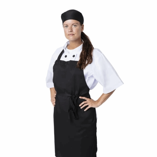 Lot de 2 tabliers bavette en polyester coton noirs Nisbets Essentials