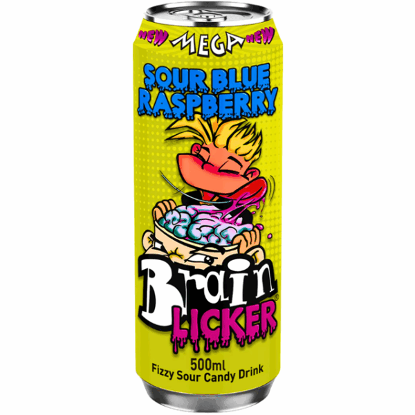 Brain Licker Sour Blue Raspberry 500ml (12 Pack)