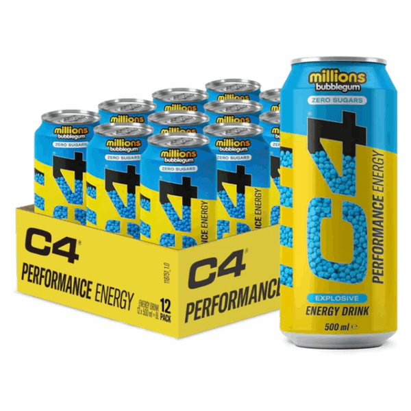 C4 Energy Drink Millions Bubblegum 500ml £1.59 12 Pack