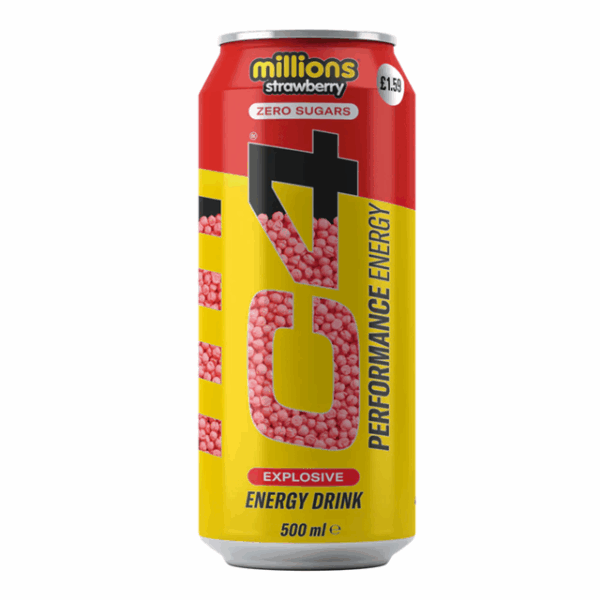C4 Energy Drink Millions Strawberry 500ml £1.59 12 Pack
