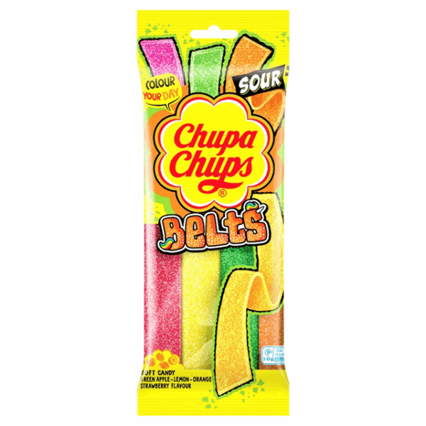 Chupa Cups Mix Sour Belts 90g 18 Pack