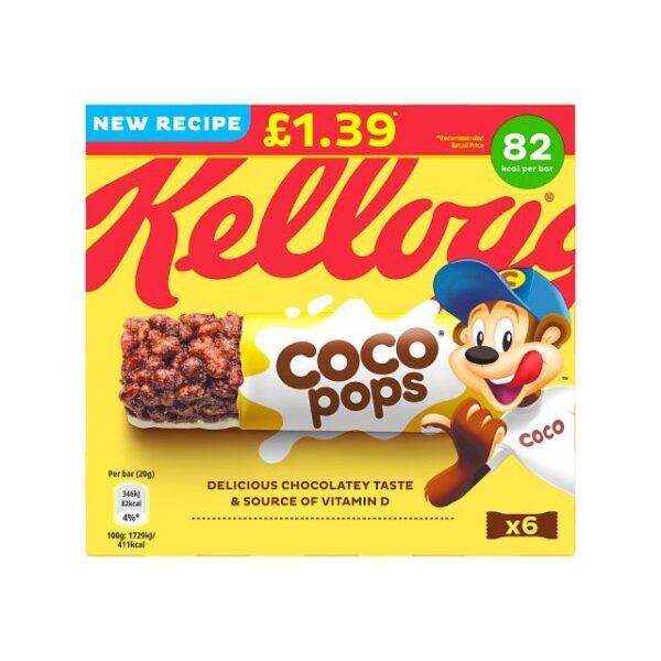 Kelloggs Coco Pops Cereal Bar 20g £1.39 (14 x 6 PACK)