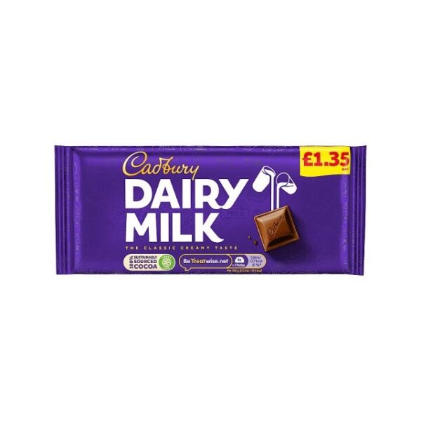 Cadburys Dairy Milk 95g £1.25 (22 Pack)