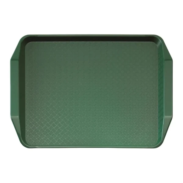 Plateau rectangulaire avec poignées en polypropylène Fast Food Cambro vert 43 cm