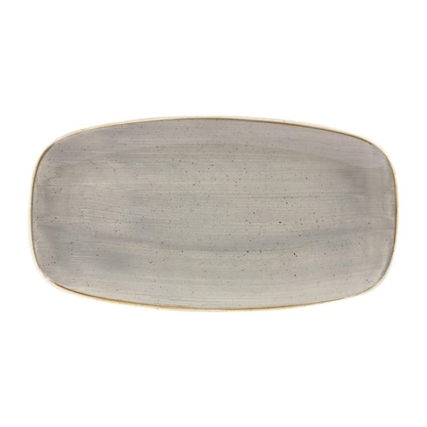 Assiettes oblongues Churchill Stonecast Peppercorn Grey 127 x 269mm (Lot de 12)