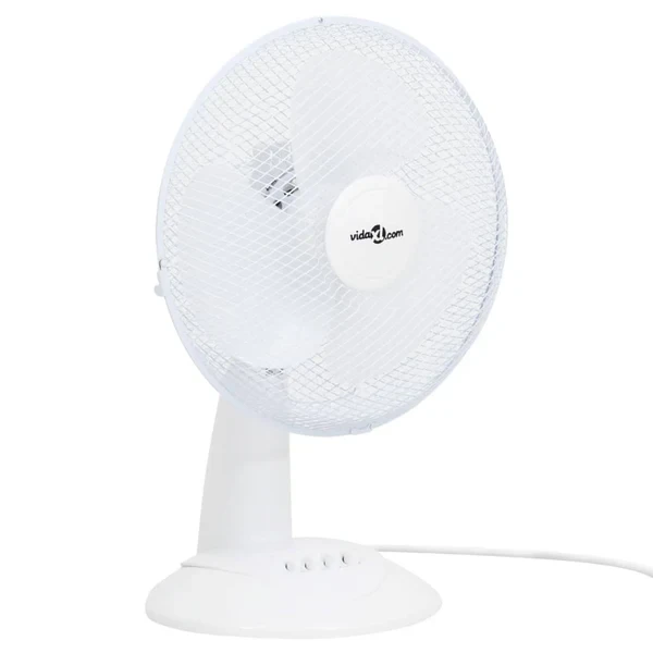 Ventilateur de table 3 vitesses 30 cm 40 W Blanc VidaXL
