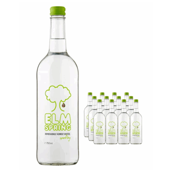 Elm Spring Sparkling Water Glass Bottle 750ml (12 Pack)