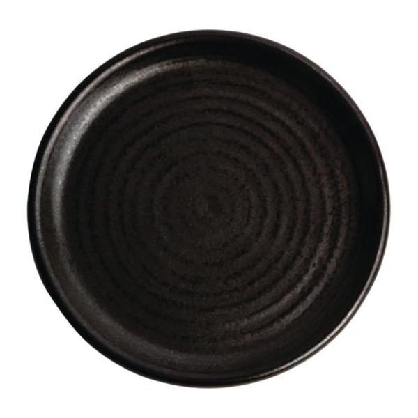 Assiettes plates noir mat Olympia Canvas 18 cm (Lot de 6)