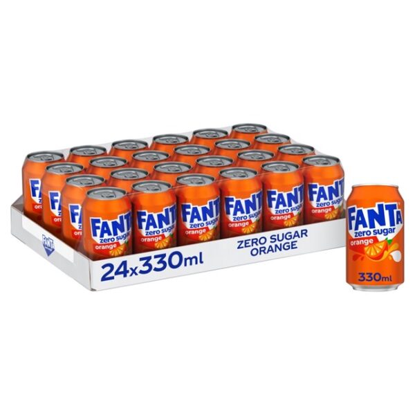 Fanta Orange Zero Cans GB 330ml (24 Pack)