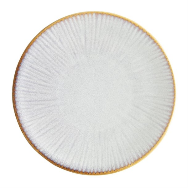 Assiettes plates Olympia Drift en relief gris 180mm (lot de 6)