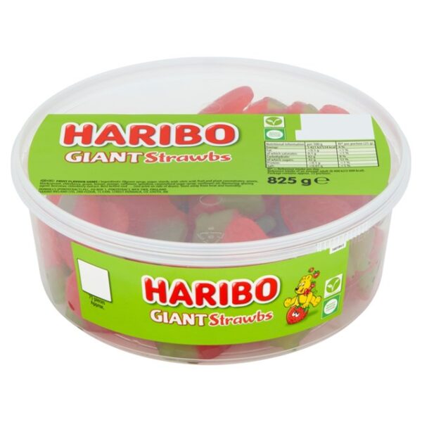 Haribo Tubs Giant Strawbs 825g 75 Pieces