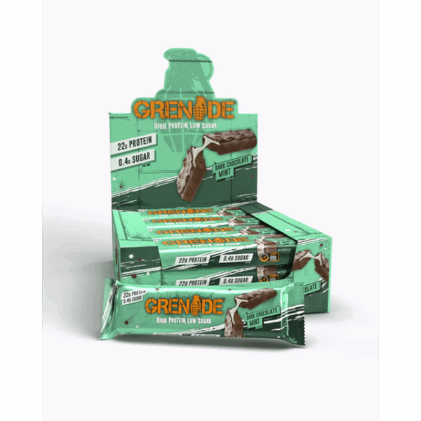 Grenade Protein Bar Dark Chocolate Mint 60g 22g Protein (12 Pack)
