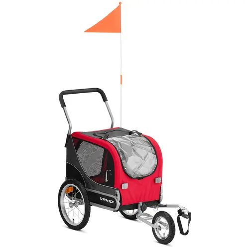 Remorque vélo chien - 20 kg - Réflecteurs - Bâche