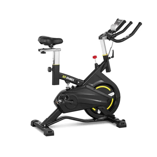 Vélo d'intérieur - Roue d'inertie de 13 kg - Supporte jusqu'à 100 kg - LCD avec amortisseur de chocs