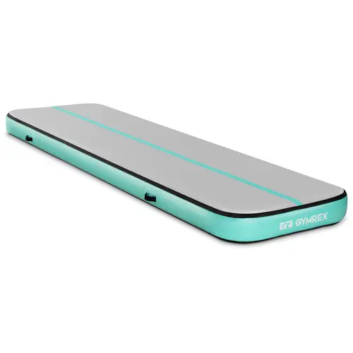 Tapis de gym gonflable - 400 x 100 x 20 cm - 170 kg - Gris/vert