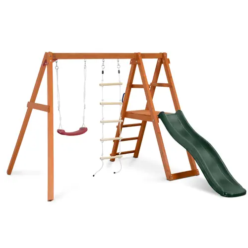 Aire de jeux extérieur - balançoire - échelle de corde - toboggan