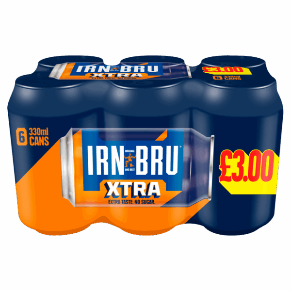 Barrs Irn Bru Xtra Cans 330ml 4 x 6 Pack £3.00