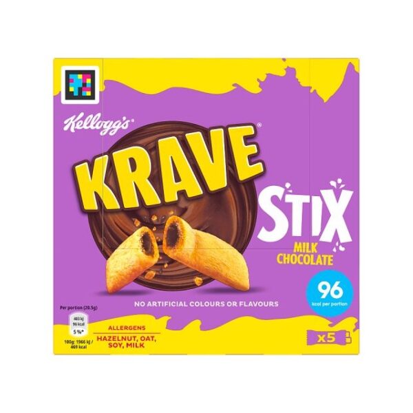 Kelloggs Krave Milk Chocolate Stix 20.5g (9 x 5 Pack)
