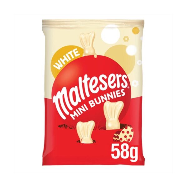Malteser White Chocolate Mini Bunnies 58g 24 Pack