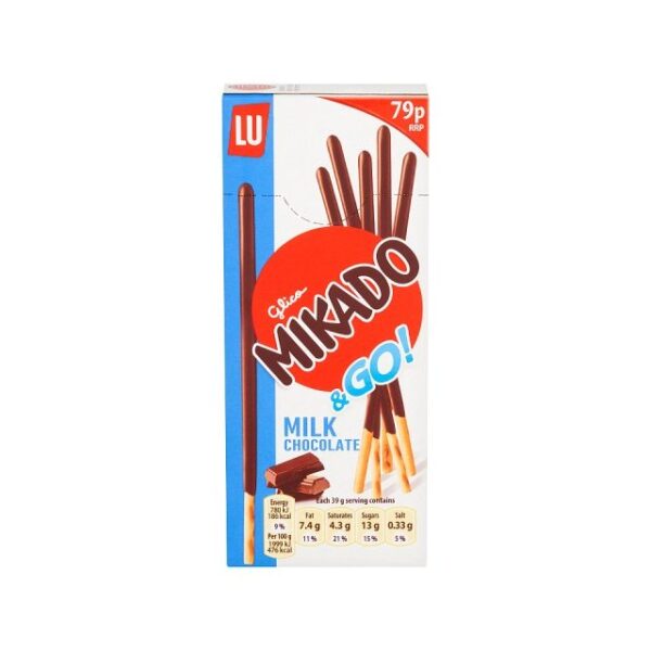 Lu Mikado & Go Milk Chocolate 39g 79p (24 Pack)