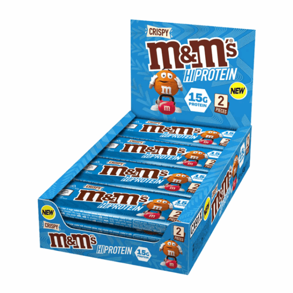M&M's Crispy Milk Chocolate Hi Protein Bar 15g Protein 52g 12 Pack