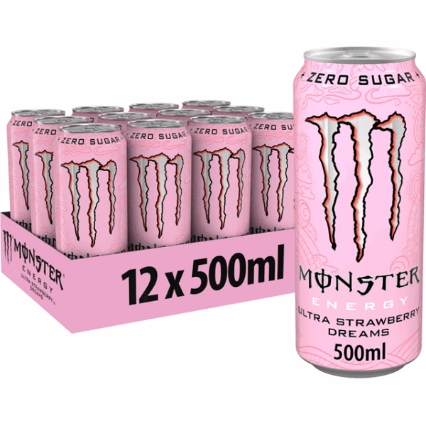 Monster Energy Drink Ultra Strawberry Dreams 500ml 12 Pack