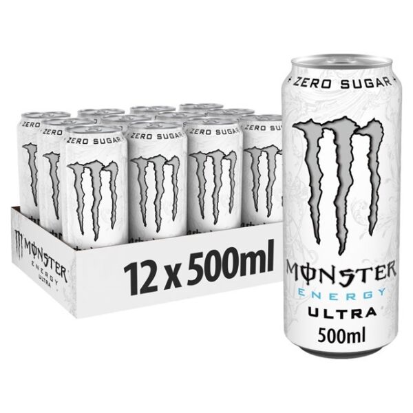 Monster Energy Drink Ultra White no Price Marked 500ml 12 Pack
