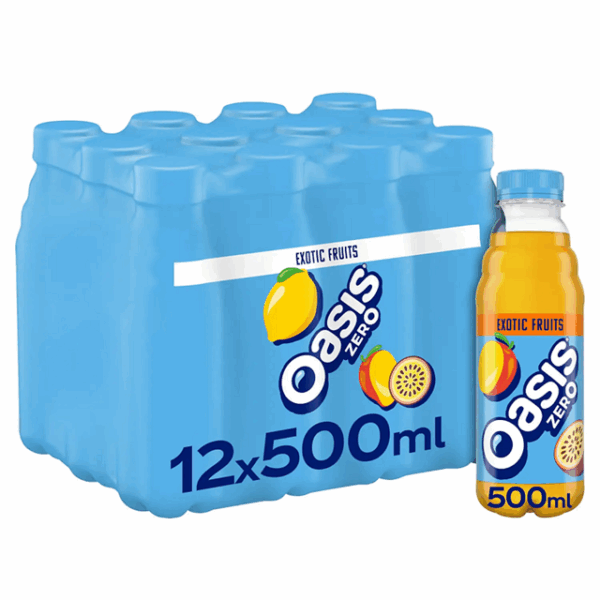 Oasis Exotic Fruits Zero 500ml 12 Pack 31 March Dated
