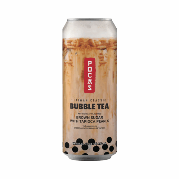 Pocas Bubble Tea Brown Sugar Flavour with Tapioca Pearls 490ml 24 Pack