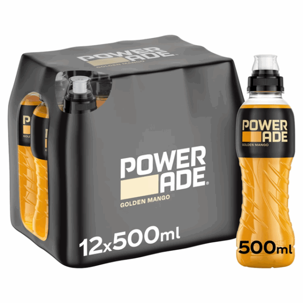 Powerade Golden Mango Sports Energy Drink 500ml 12 Pack 31 March Dated