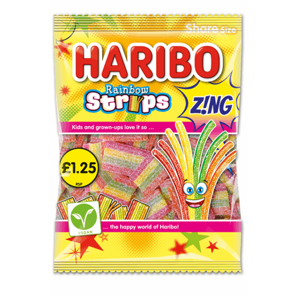 Haribo Rainbow Strips Zing 130g £1.25 (12 Pack)