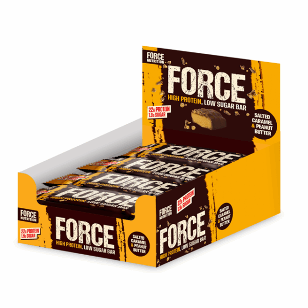 Force Protein Bar Salted Caramel & Peanut Butter 65g 22g Protein 12 Pack