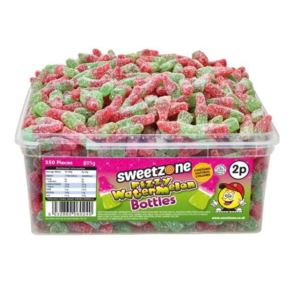 Sweetzone Fizzy Watermelon Bottles Halal 805g 350 Pieces