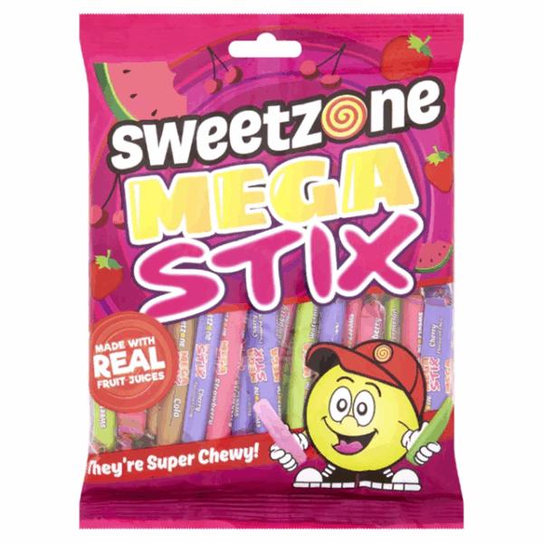 Sweetzone Mega Stix Bags 200g 12 Pack