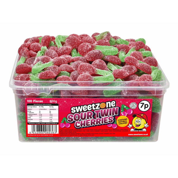 Sweetzone Sour Twin Cherries Halal 800g 100 Pieces