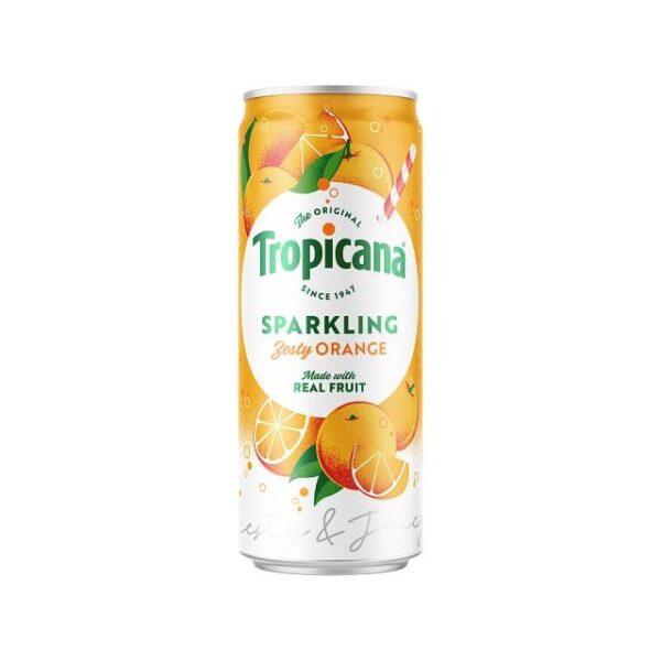 Tropicana Sparkling Zesty Orange 250ml 12 Pack