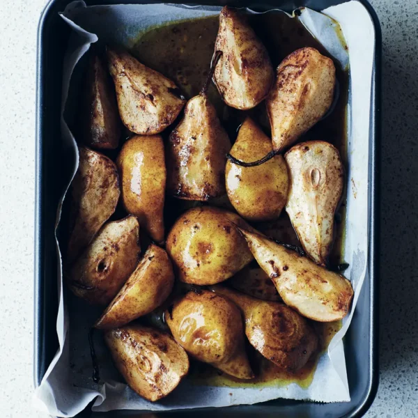 Honey Caramel Roasted Pears
