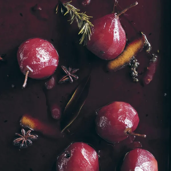 Pears Poached in Red Wine