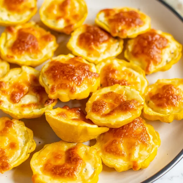 Cheesy Baked Pattypan Squash