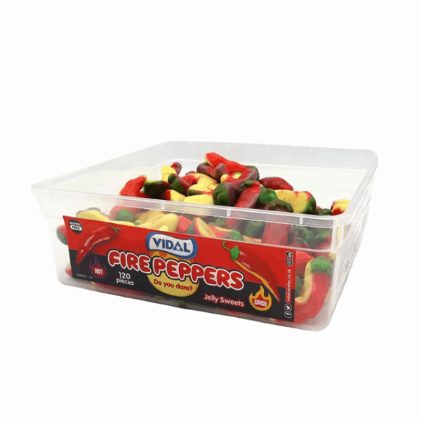 Vidal Fire Peppers Hot Jelly Sweets 120 Pieces 780g Gluten Free